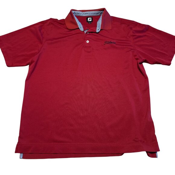 FootJoy Titleist Red Short Sleeve Golf Polo Shirt Men's Large L - Picture 1 of 7